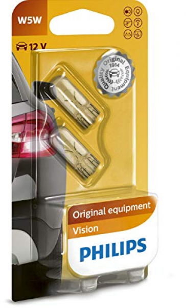 W5W 12V Glassockellampe PHILIPS Vision 2er Pack Standlichtbirne